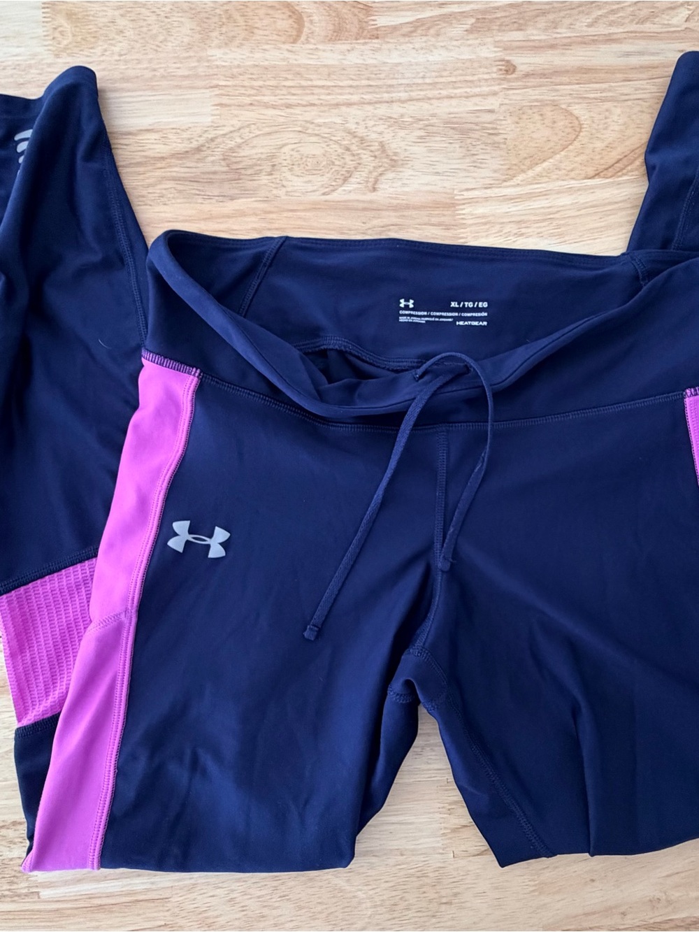 Under Armour Navy Compression HeatGear Top with White Logo